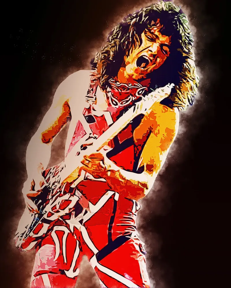 Eddie Van Halen Fumo epico pellicola backlit da neonartroom