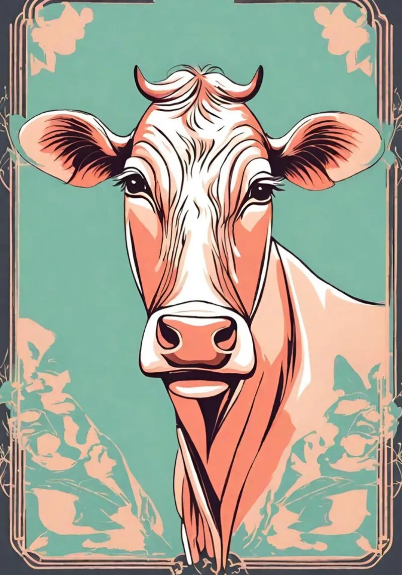 Vache en vogue 1 poster con telaio in legno da Rezh creations