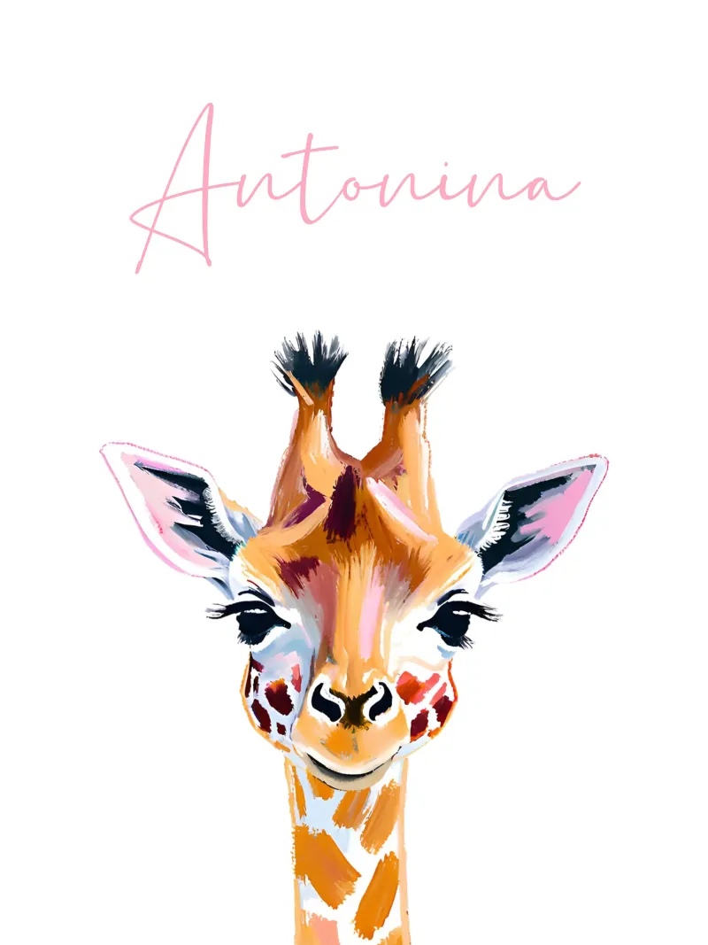 Kleine Giraffe - Acryl poster da Ohkimiko