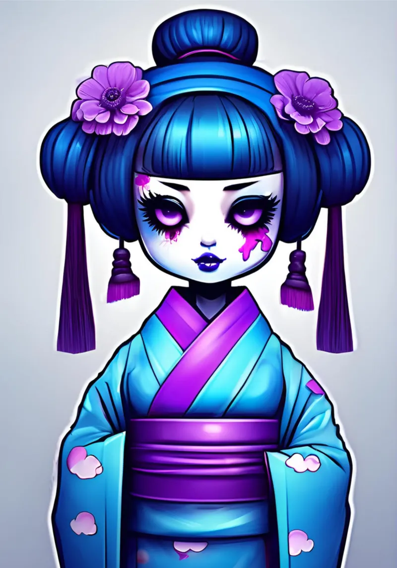 Black geisha 4 alu-dibond by Rezh creations