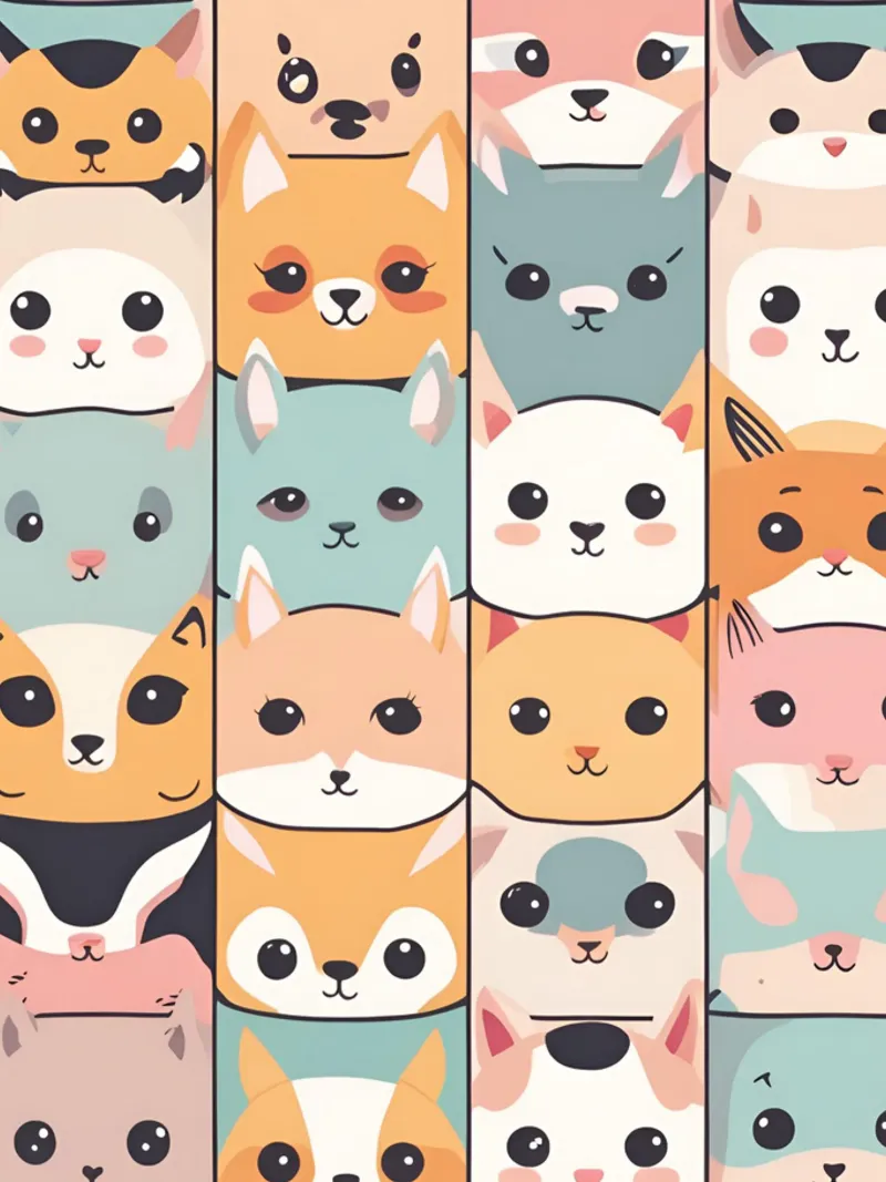 Animaux Kawaii 1 carta hahnemühle da Rezh creations