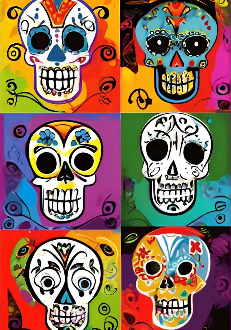 crâne coloré enfantin 2 carta hahnemühle da Rezh creations