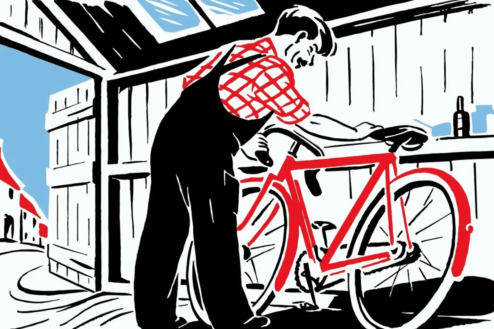 Red Bike tela con Cornice a cassetta da Hemingway Design