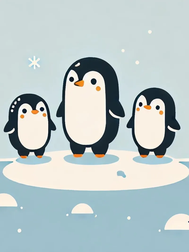 Pinguinfamilie pellicola backlit da Alegria Fantasia