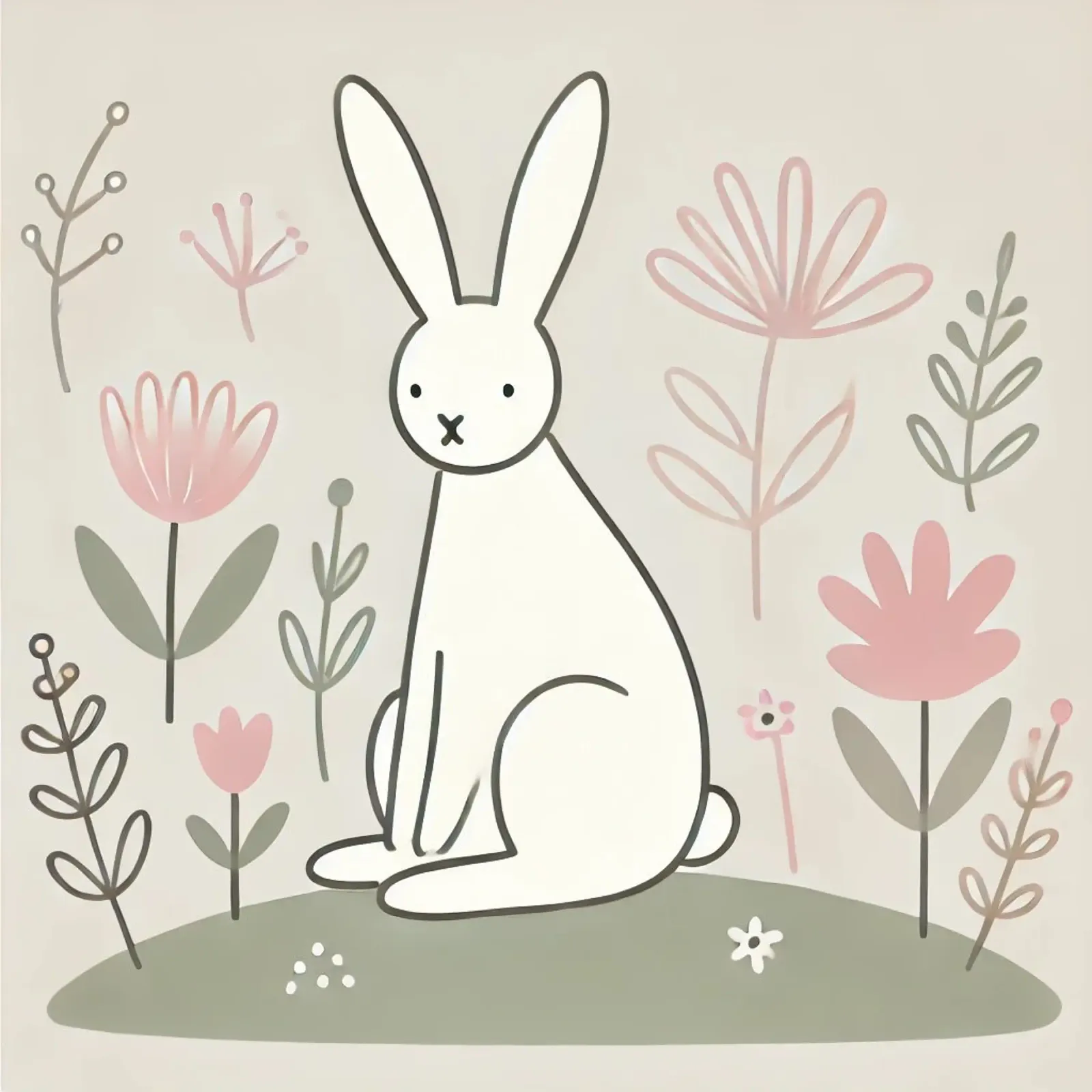 Lapin dans une prairie fleurie hahnemühle de Alegria Fantasia