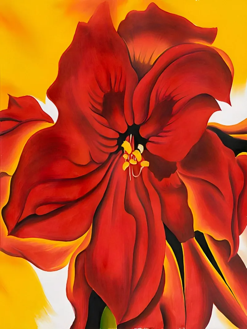 Georgia O'Keeffe - Amaryllis rosso pellicola backlit da Kinsley