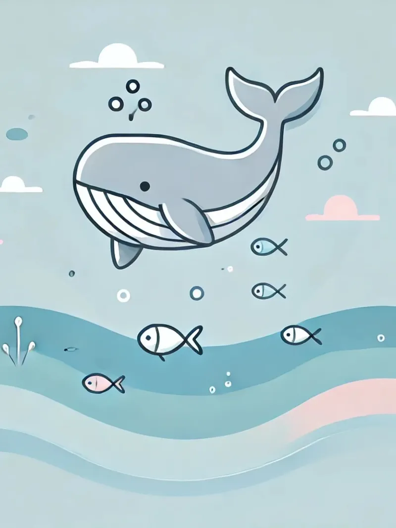 Balena giocosa sott'acqua poster con telaio in plastica da Alegria Fantasia