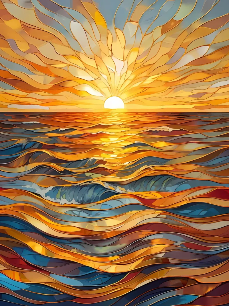 L'ora d'oro in mare tela da Artistic-shop