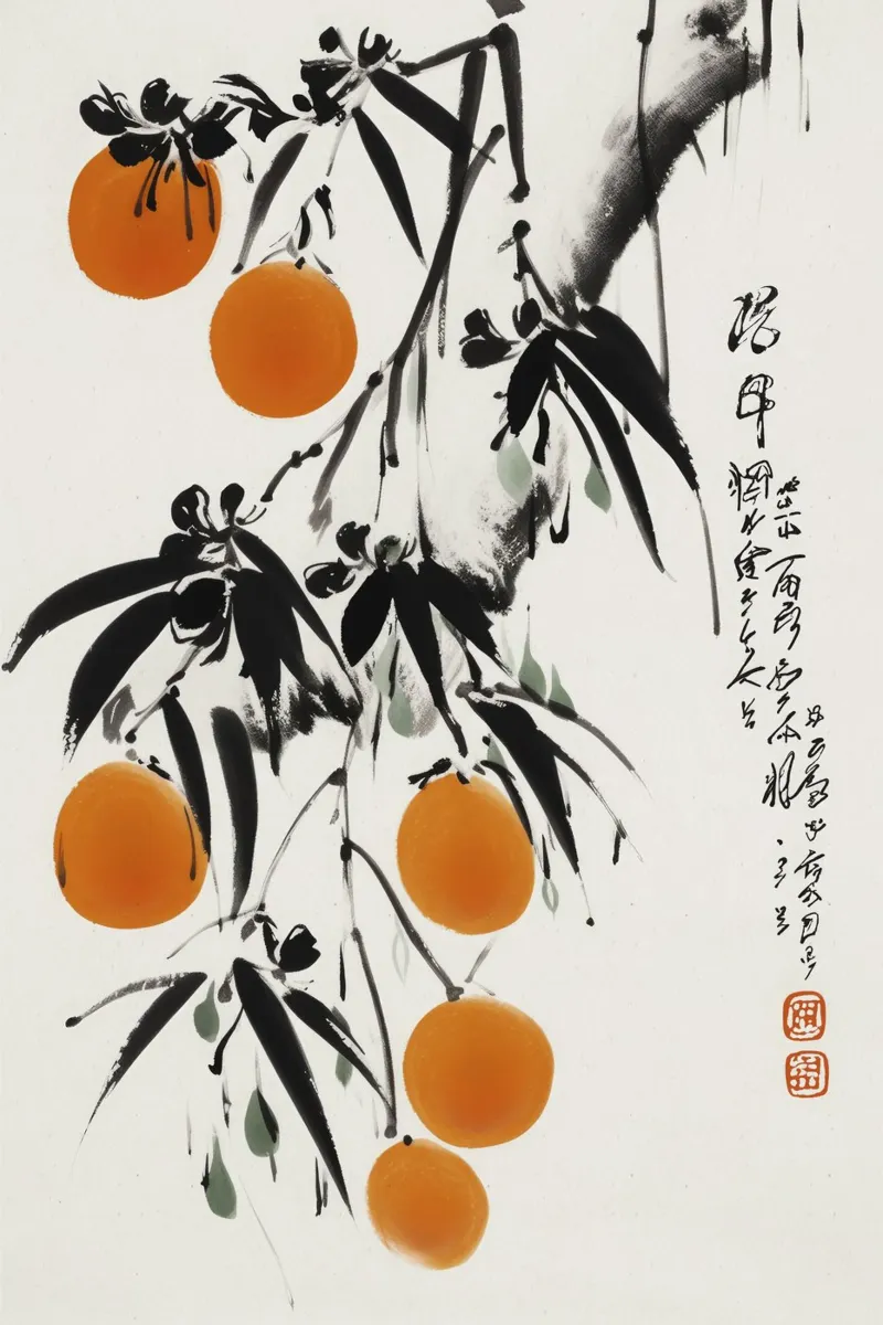 Japanese Oranges carta hahnemühle da treechild