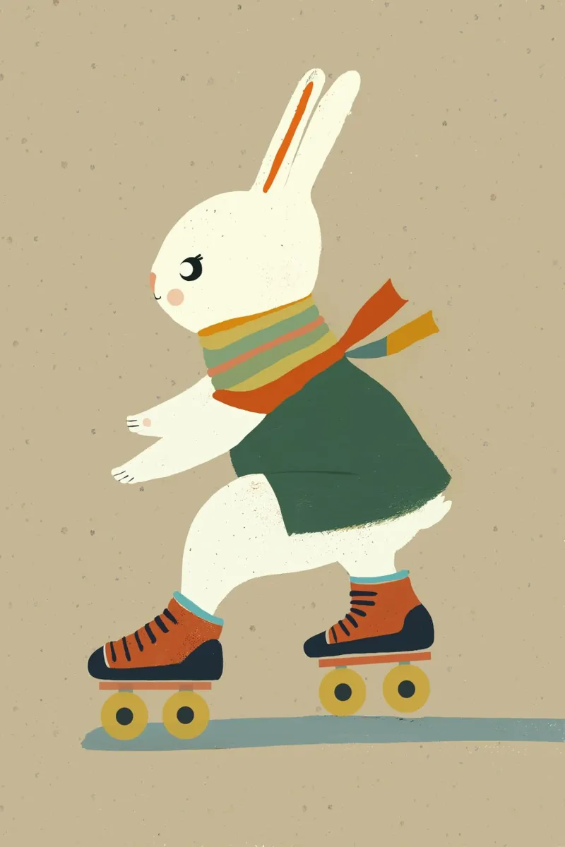 Bunny On Rollerskates plexiglass da treechild