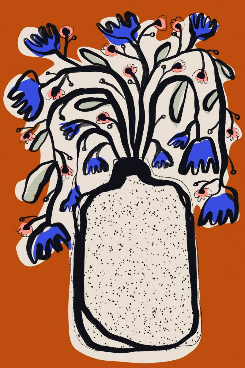 Lovely Flower Bouquet (Orange) Hahnemühle von treechild