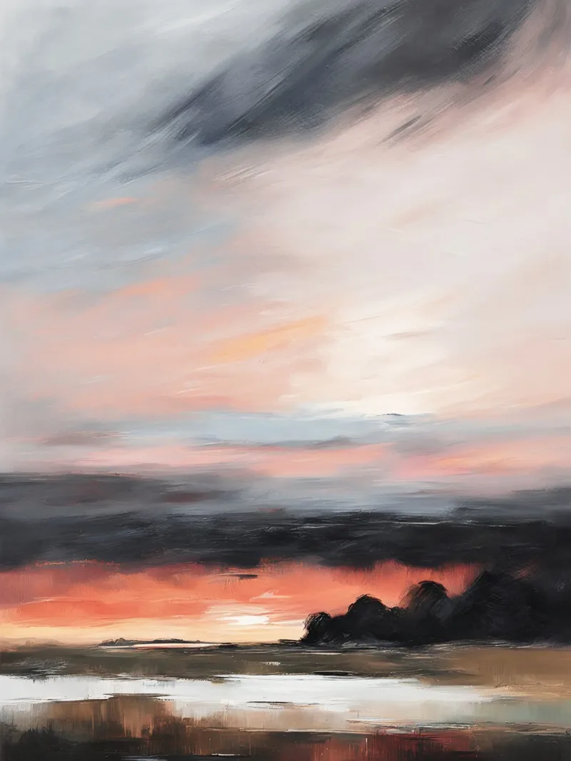 Sunset - Sonnenuntergang -abstrakt poster con telaio in alluminio da Ohkimiko