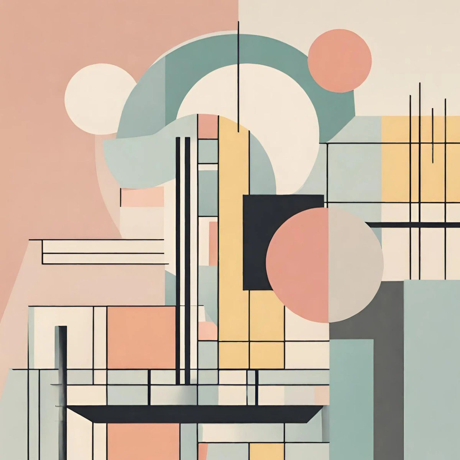 Art déco abstrait pastel 1 poster by Rezh creations