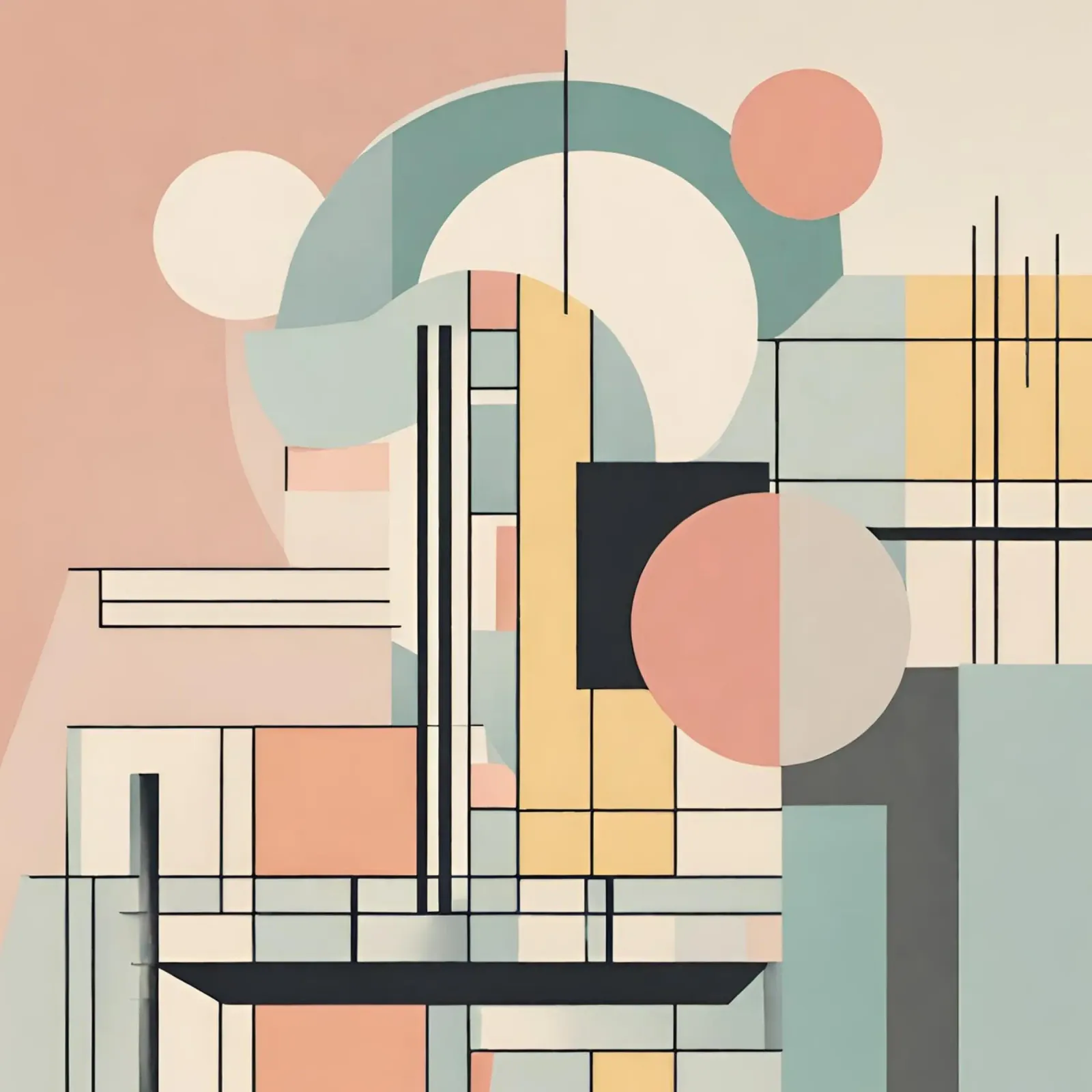 Art déco abstrait pastel 1 poster by Rezh creations
