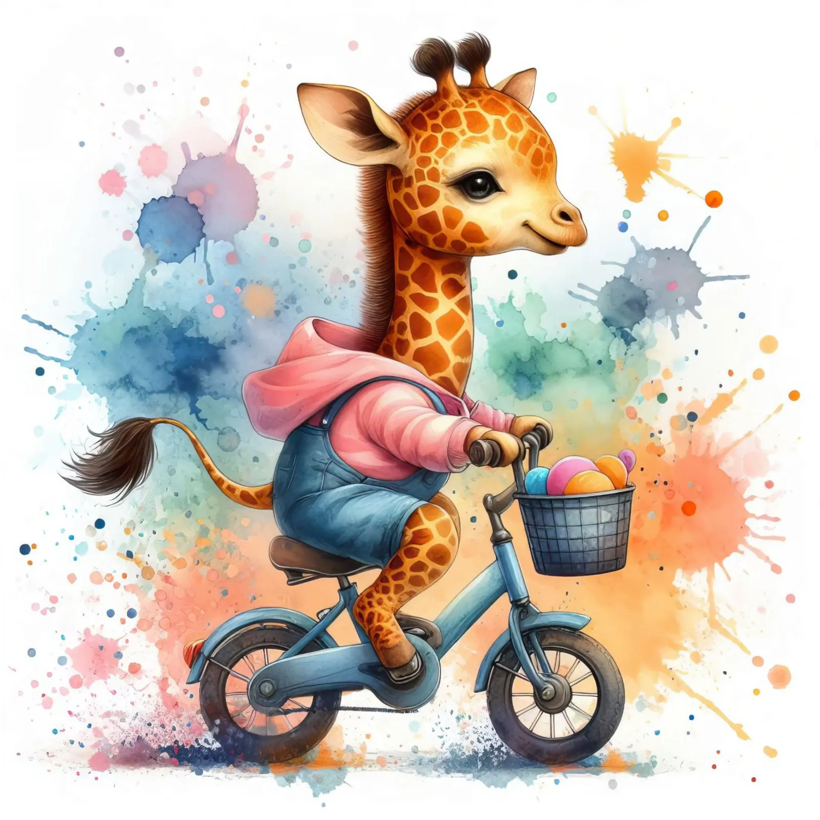 Giraffa in bicicletta pellicola backlit da 🎁 ARTVI-SHOP