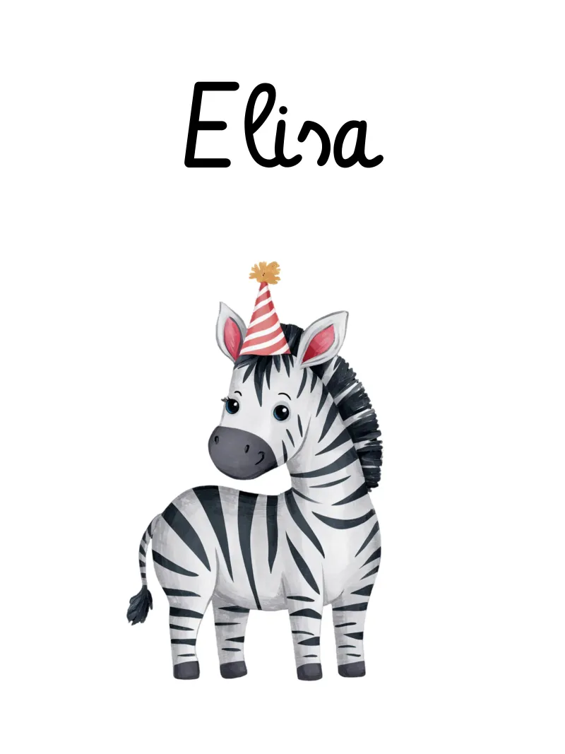 Party zebra - children's motif canvas by Ohkimiko