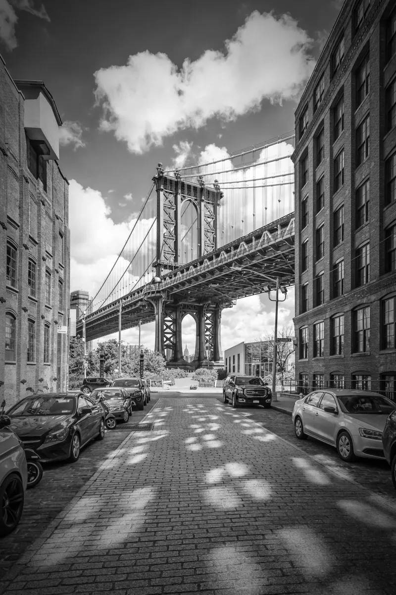 NEW YORK CITY Ponte di Manhattan tela con Cornice a cassetta da Melanie Viola