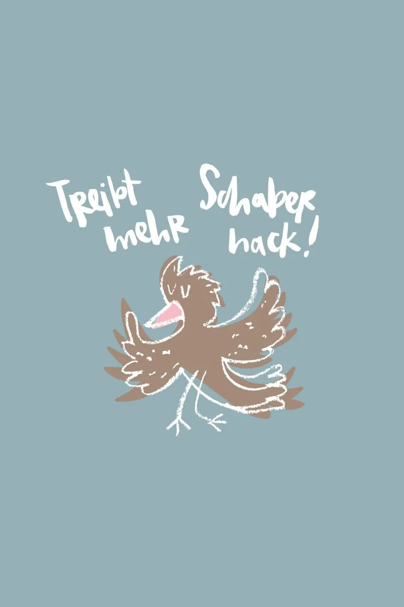 Mehr Schabernack poster with aluminum frame by Brushmeetspaper