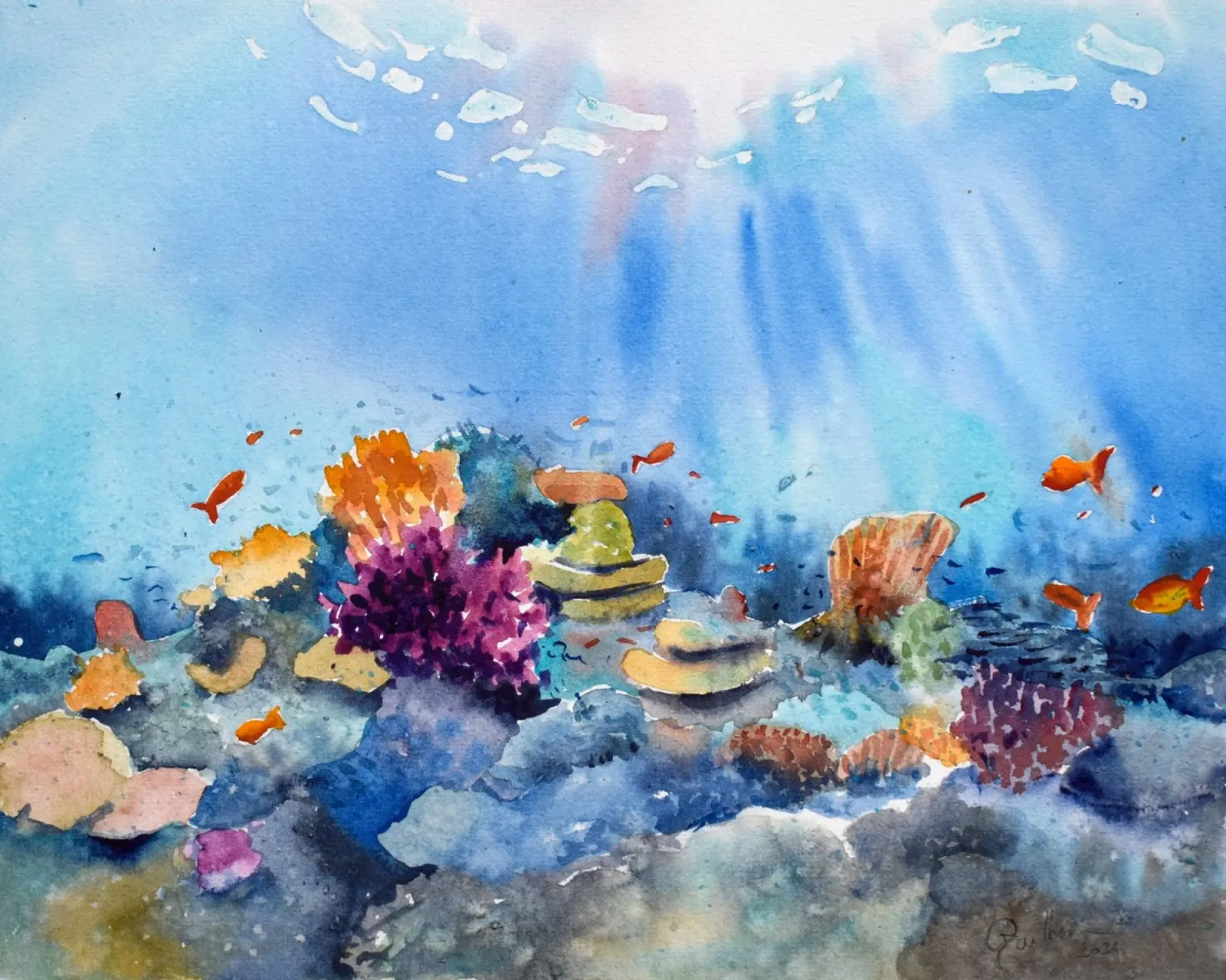 Coral garden II acrylic glass by Guilhem Sals Art