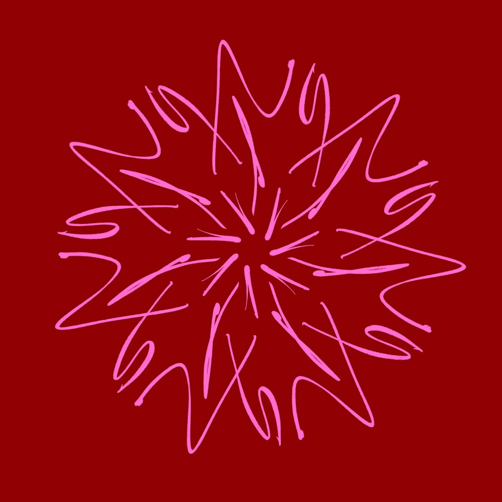 Snowflake Star | Hot Pink on Dark Red pellicola backlit da sabidussi