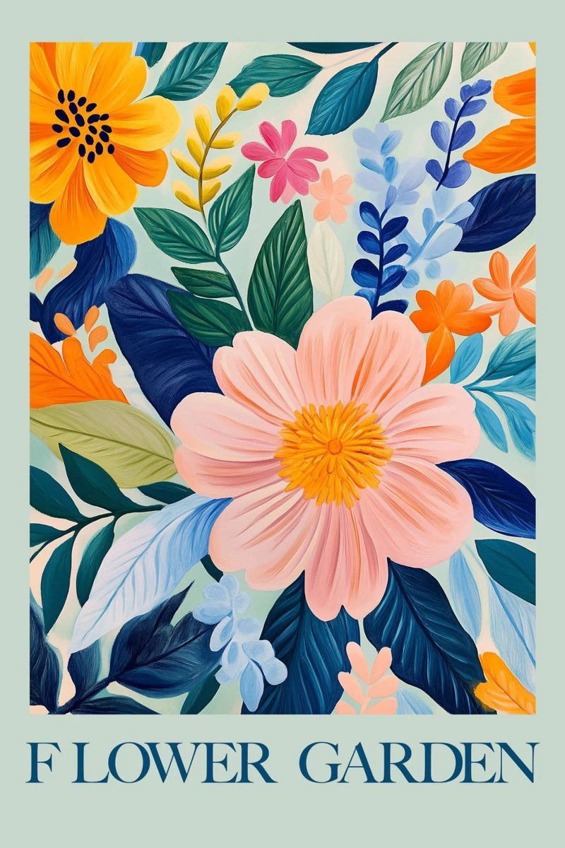 Sonnige Blüten Garten Poster von Carinaprint
