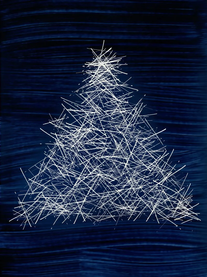 Christmas Tree | Sparkly Abstract on Indigo Dark Blue carta hahnemühle da sabidussi