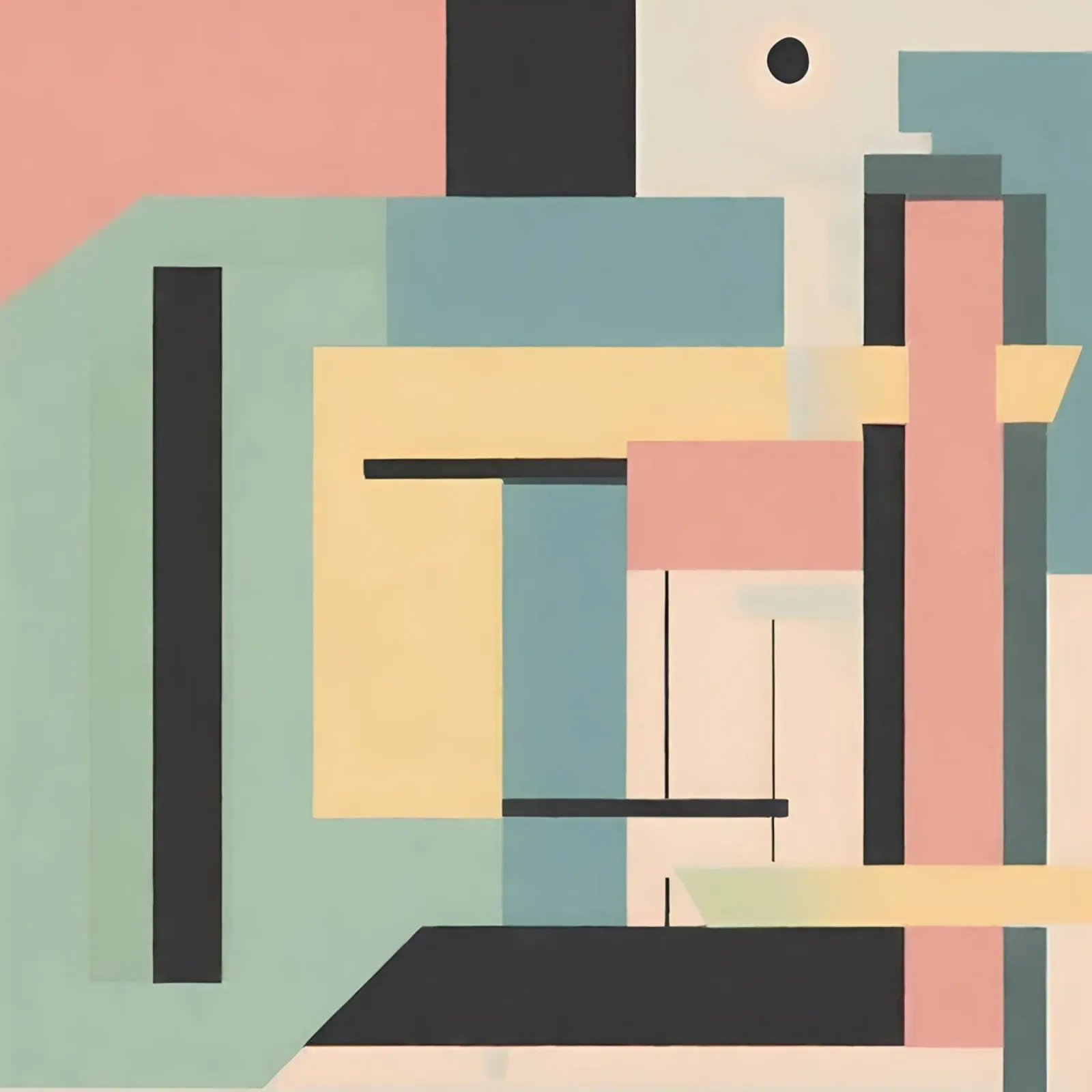 Art Deco Abstrakt Pastell 2 Leinwand von Rezh creations