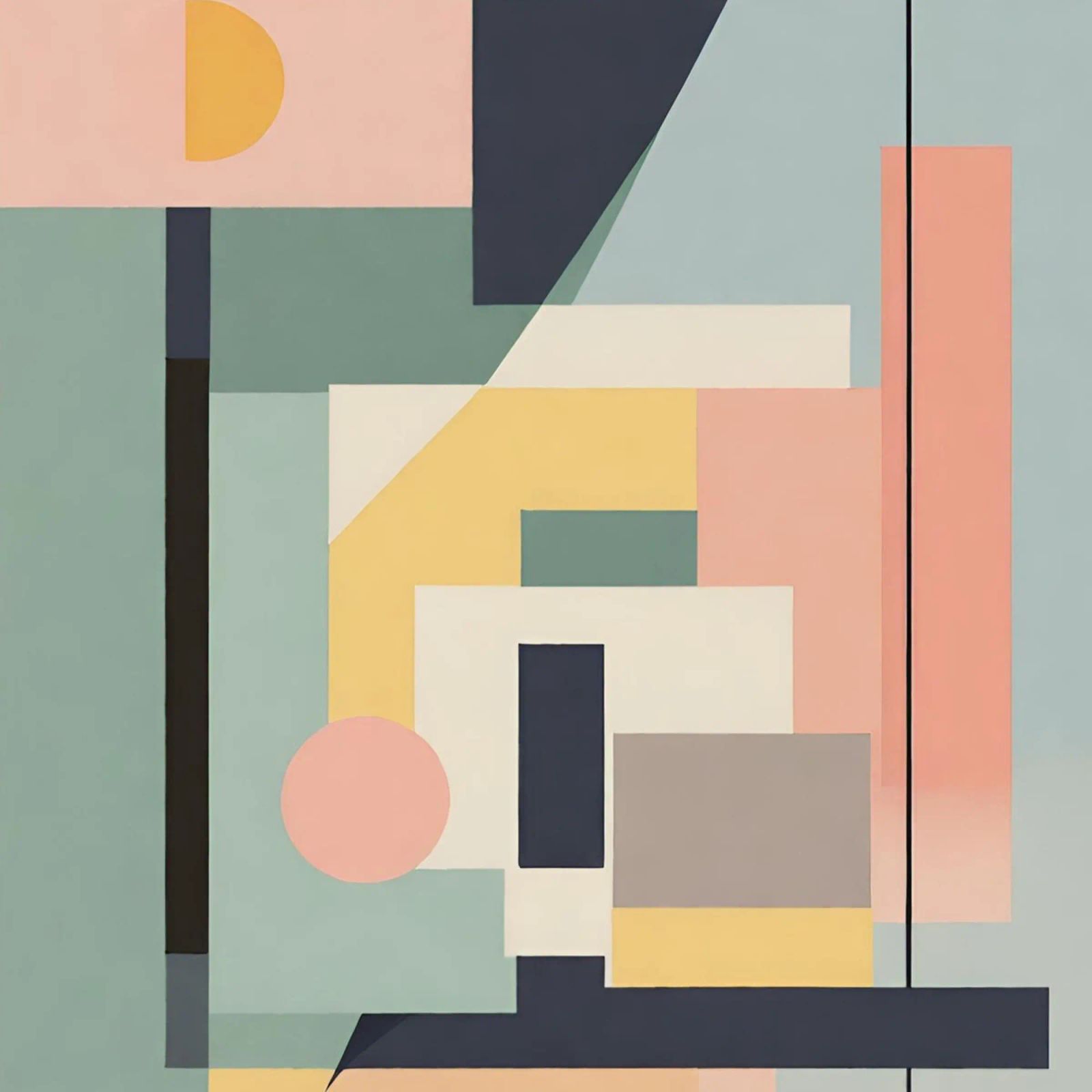 Abstract pastel art deco 3 poster by Rezh creations