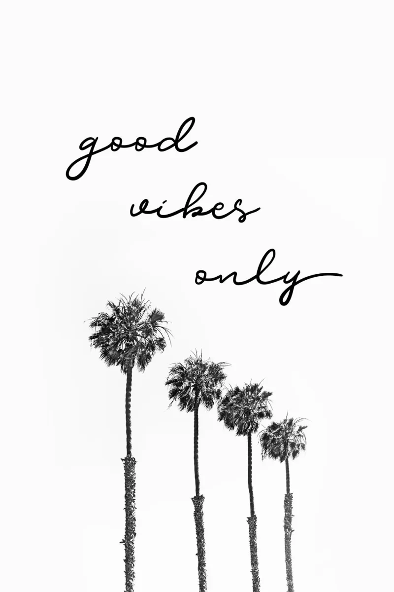 GOOD VIBES ONLY Dreaming under palm trees canvas by Melanie Viola