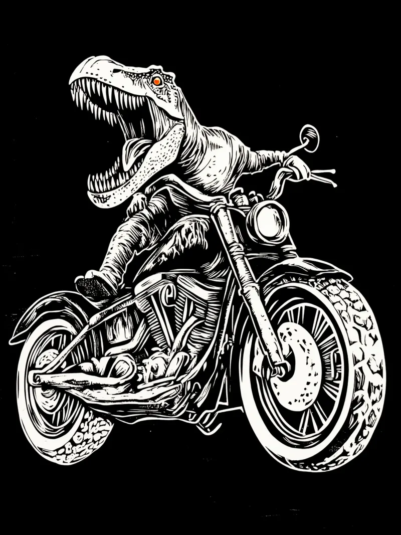 Biker T-Rex en Harley | Jurassic Easy Rider poster de Autofocus