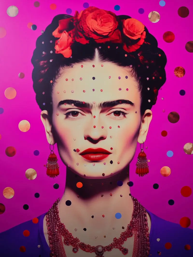 Frida Kahlo Leuchtkasten | Pop Art Portrait Hahnemühle von Autofocus