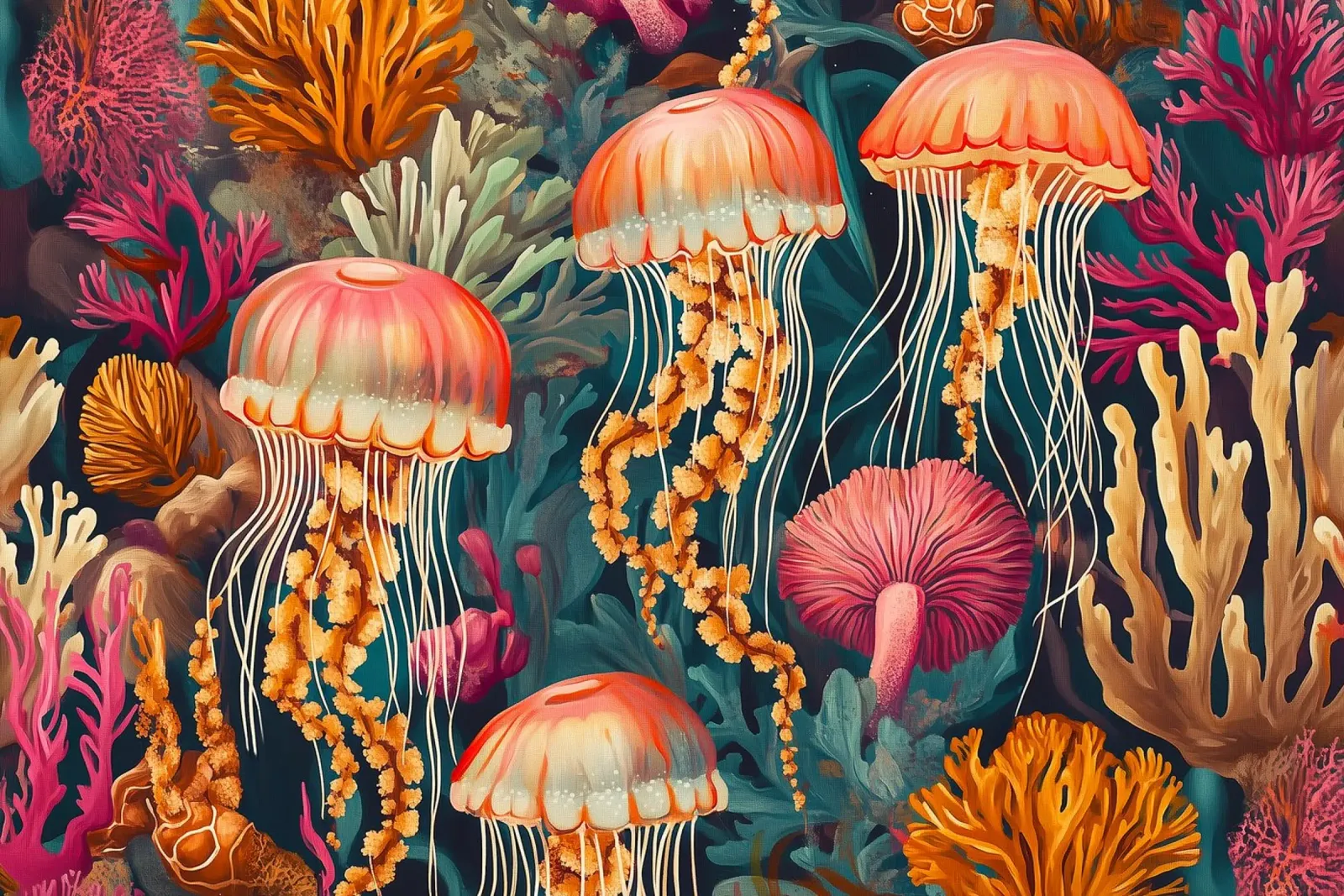 La danza delle meduse poster con telaio in plastica da Carinaprint