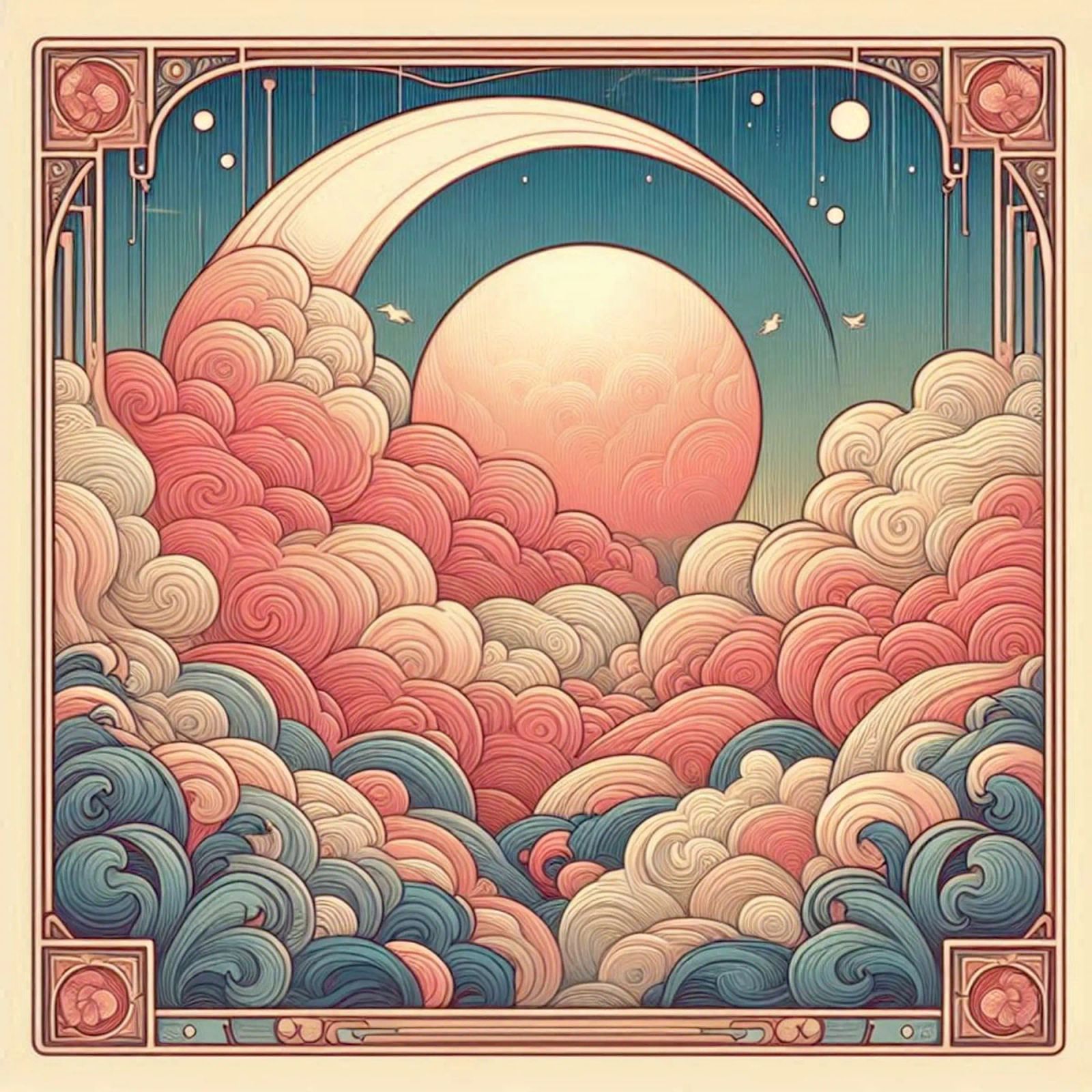 Sweet Clouds poster by Art-Nouveau-Dsg