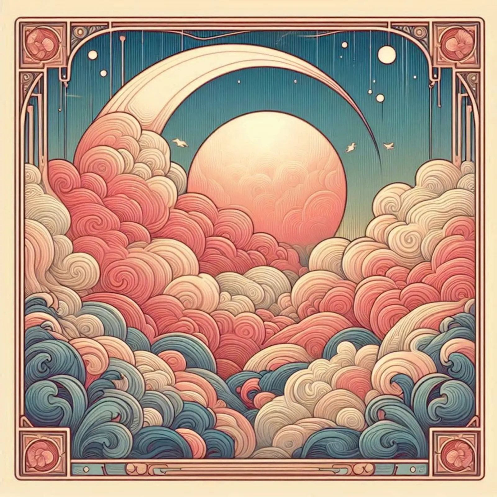 Sweet Clouds lienzo de Art-Nouveau-Dsg