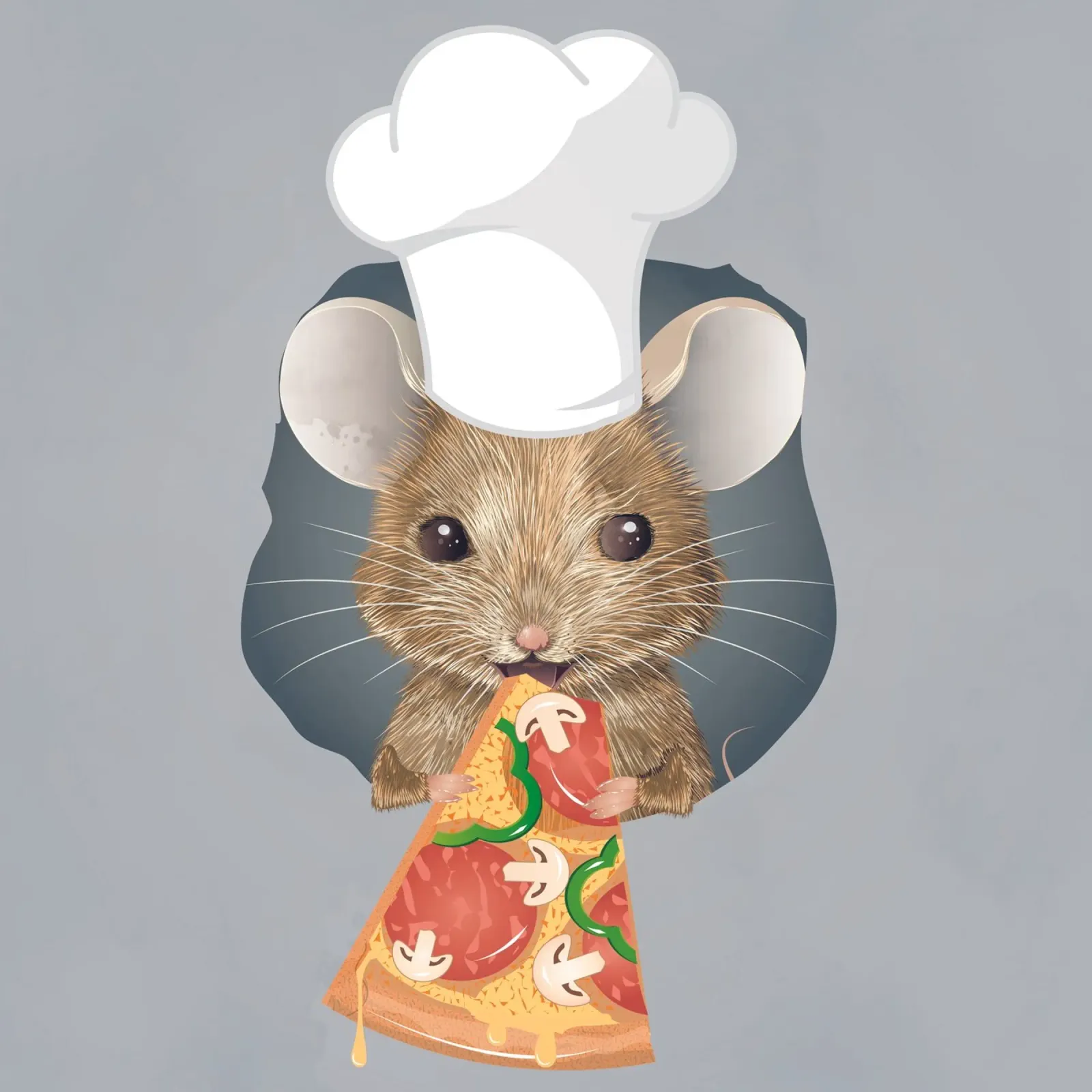 Pizza-loving mouse - funny and delicious at the same time canvas by kisho art