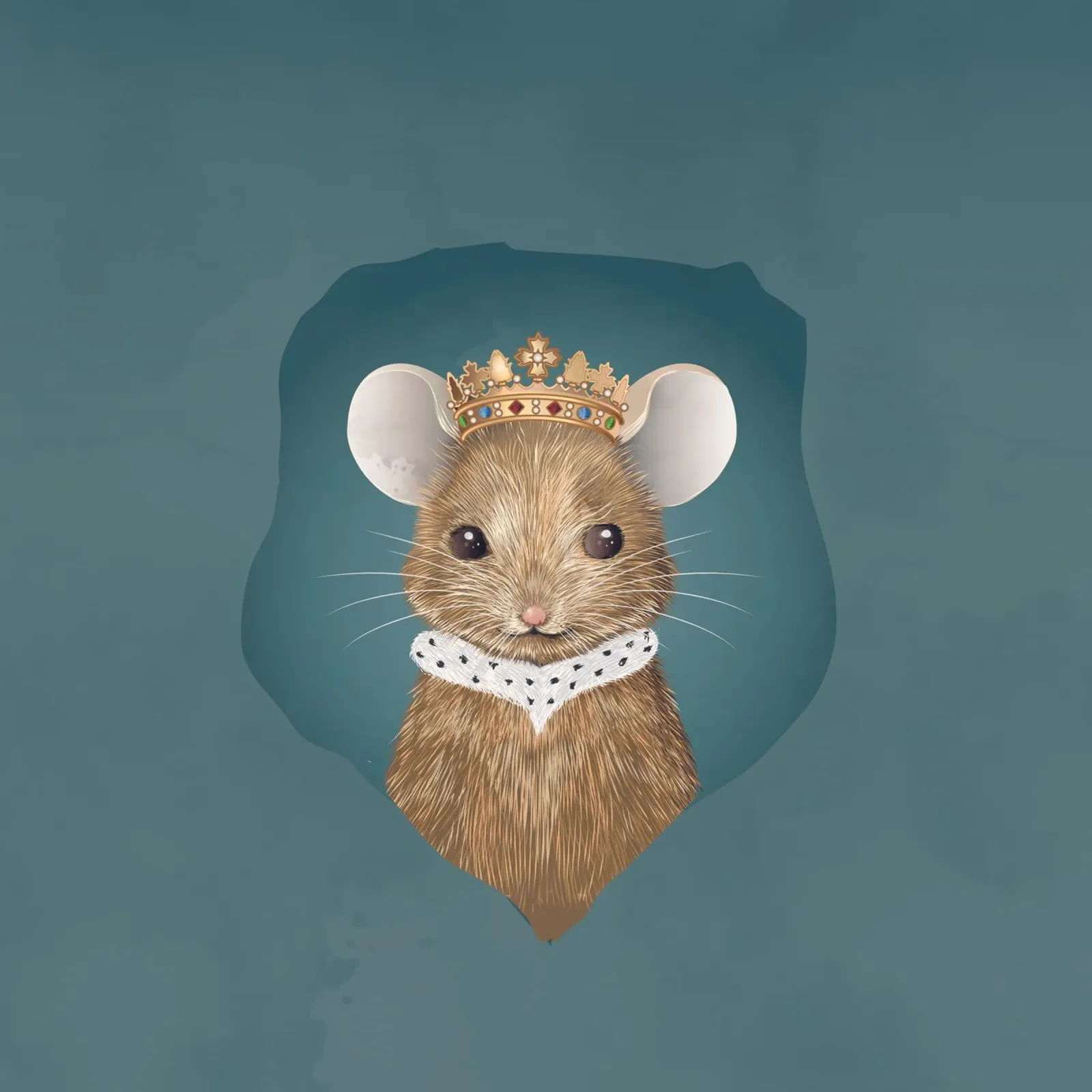 Royal mouse in hiding - noble and charming alu-dibond by kisho art