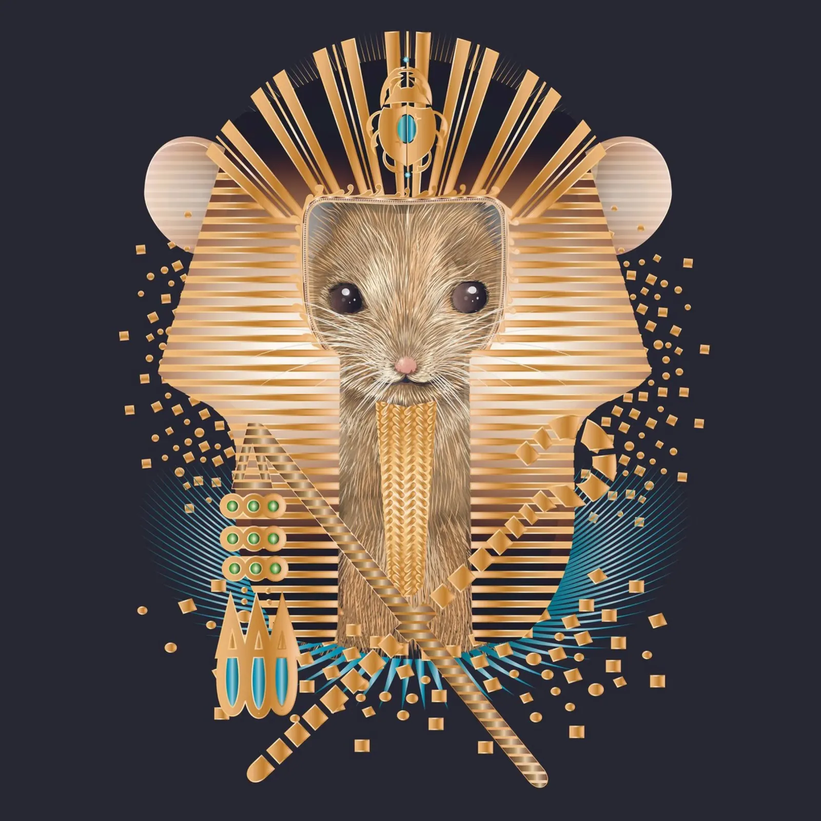 Pharaoh Mouse - Majestic and mystical alu-dibond by kisho art