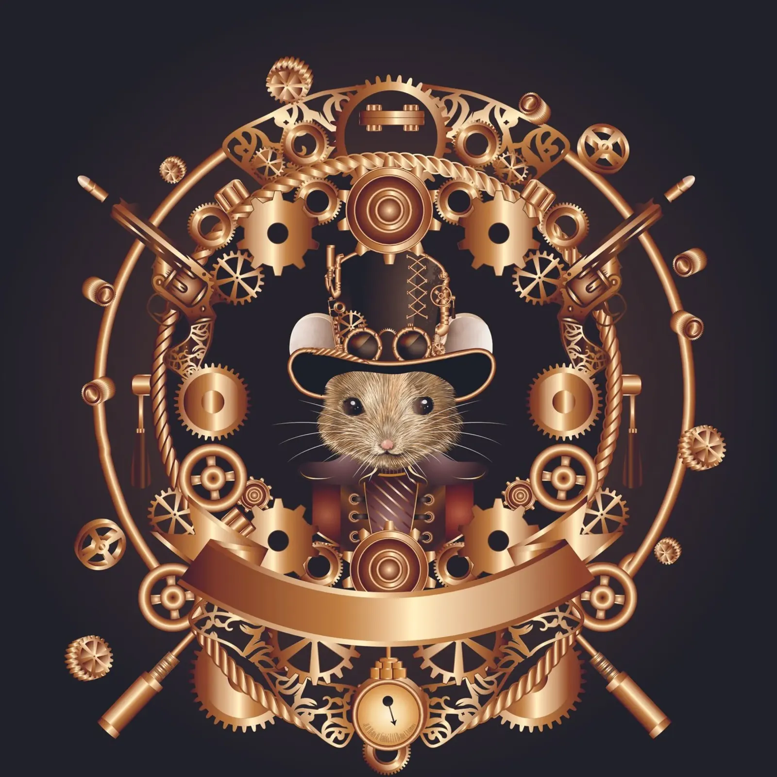 Steampunk mouse - creative and futuristic hahnemühle by kisho art