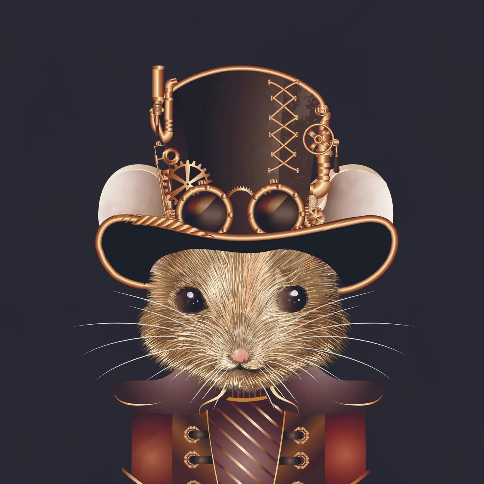 Steampunk mouse - creative and futuristic canvas by kisho art