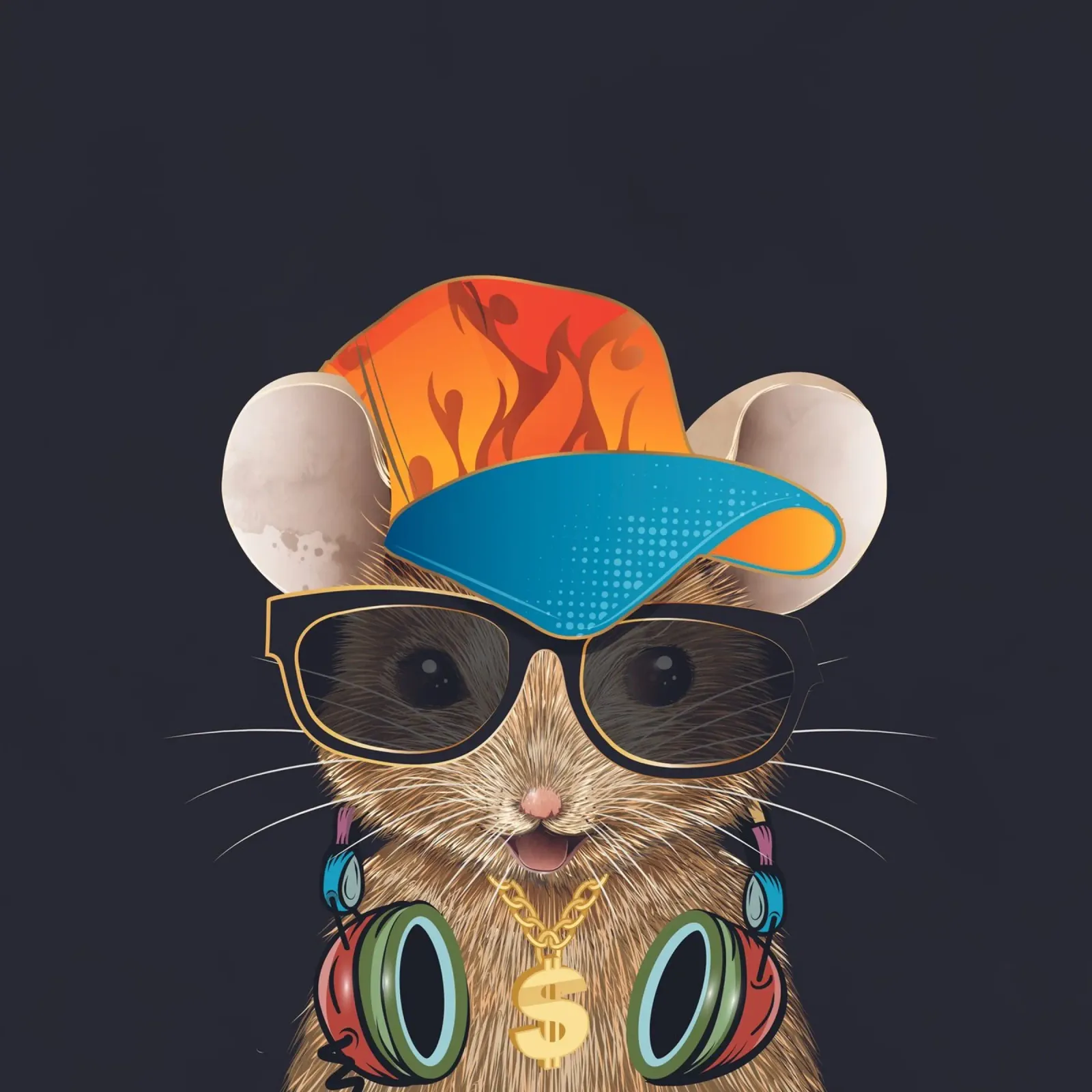 Mouse hip-hop - cool e di tendenza pellicola backlit da kisho art