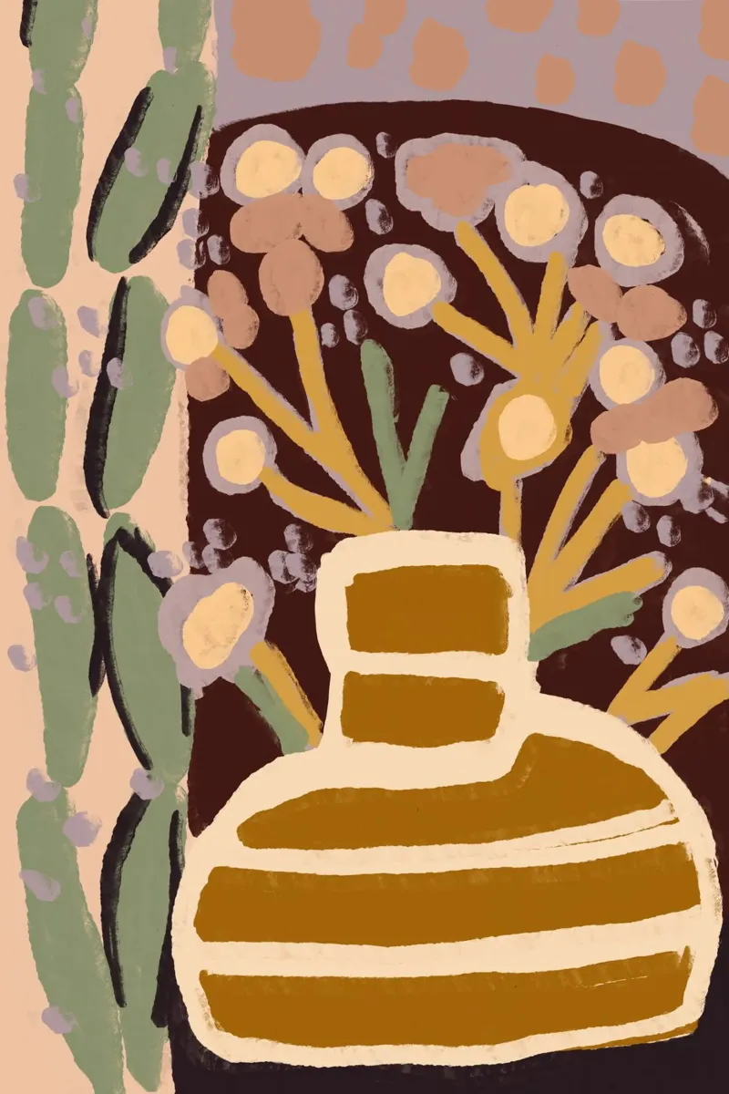 Pastel Flower Impression No 9 poster con telaio in plastica da treechild