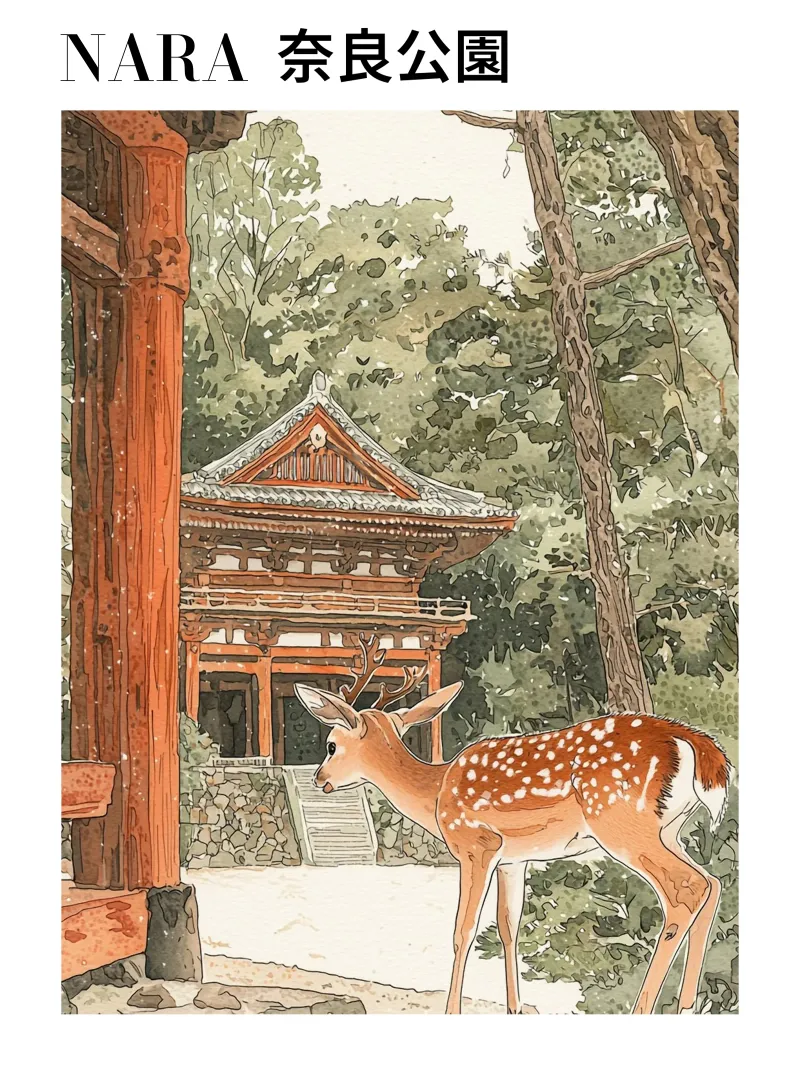 Nara - 奈良公園 alluminio dibond da Sugoi