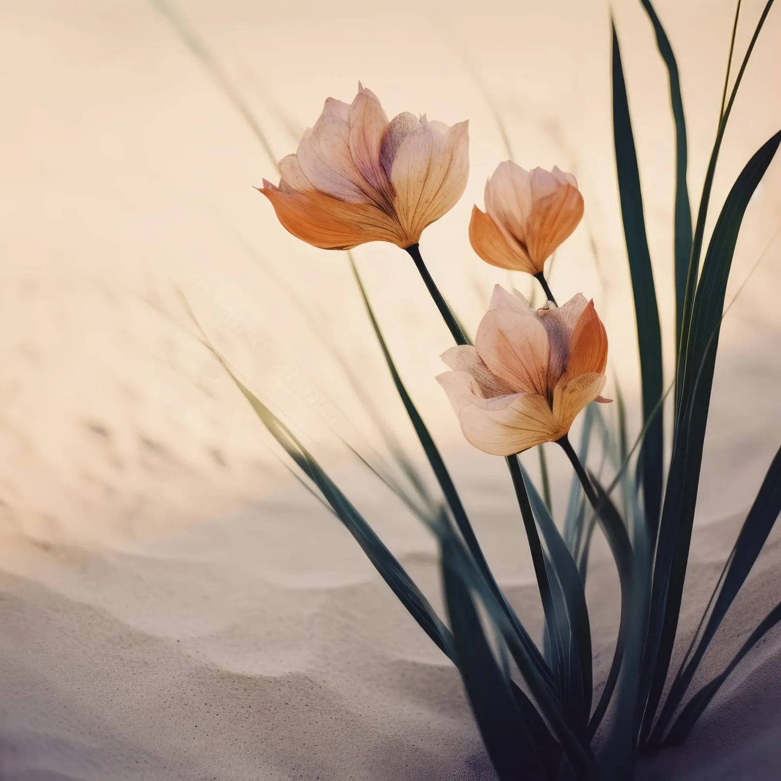 Dune Flowers No 2 poster con telaio in plastica da treechild