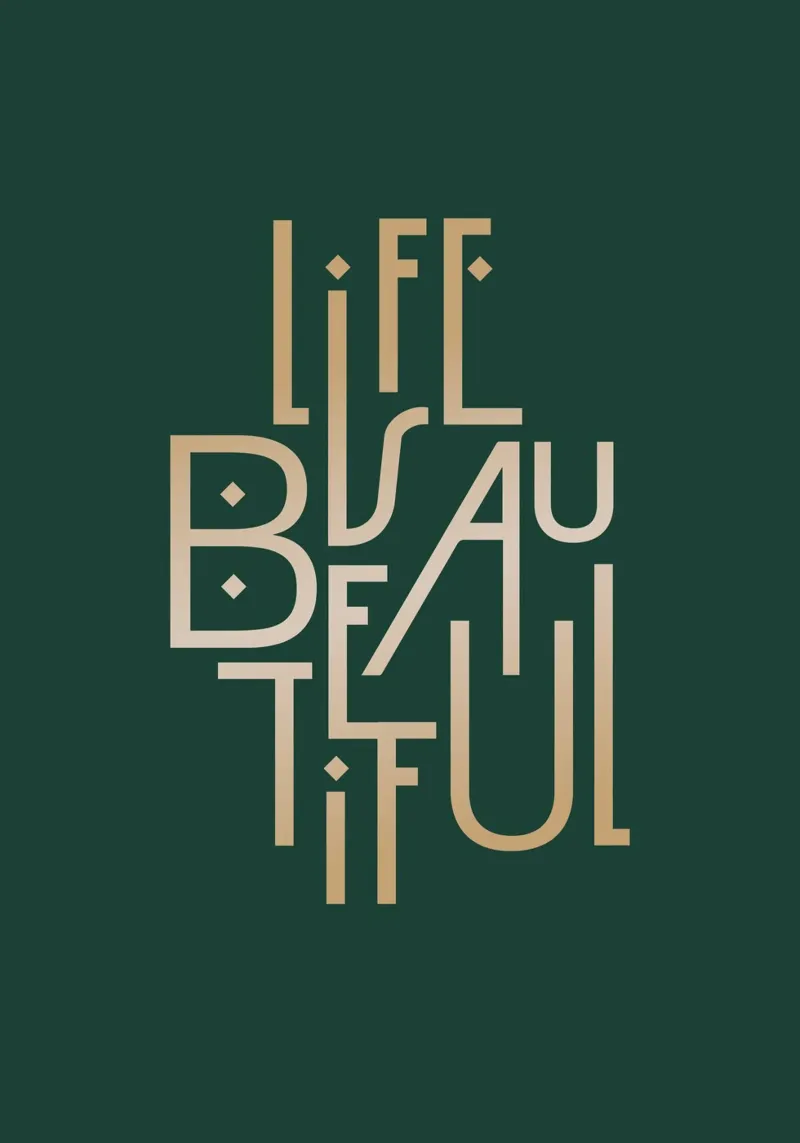 Life is beautiful gold pellicola backlit da Amy & Kurt