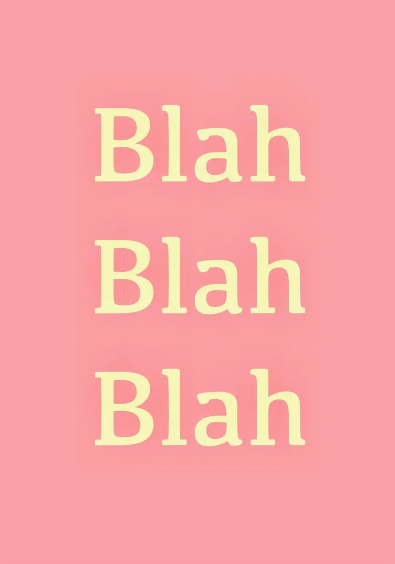 Blah Blah Blah pellicola backlit da Proper job studio