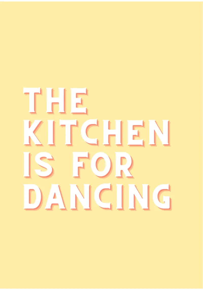 The kitchen is for dancing poster with plastic frame by Proper job studio