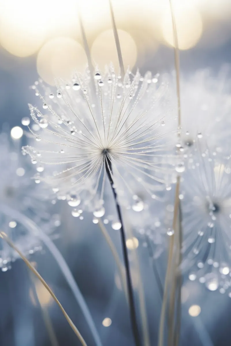 Drops On Dandelion alluminio dibond da treechild