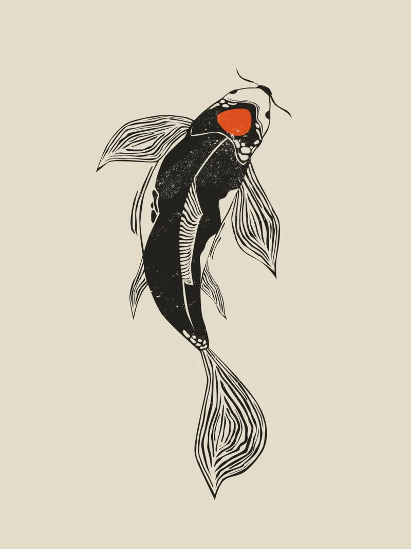 Design del pesce Koi pellicola backlit da Indigo Rain