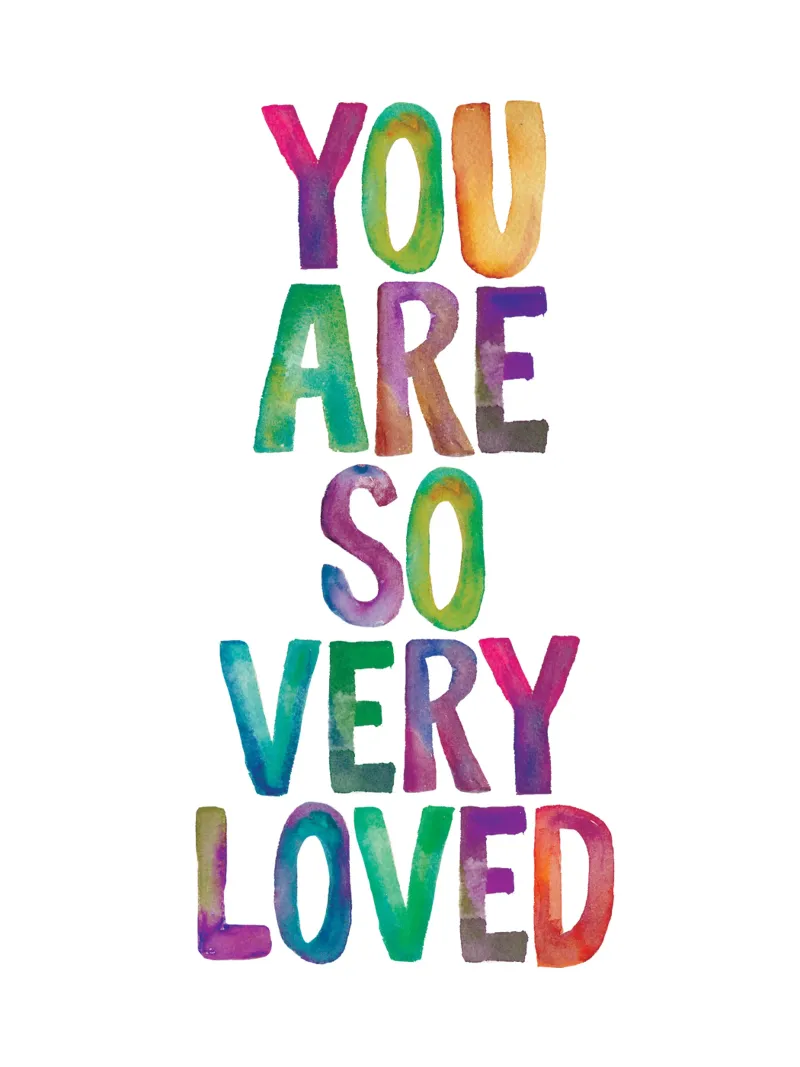 You Are So Very Loved Colourful Rainbow Typografie Design canvas by THE MOTIVATED TYPE