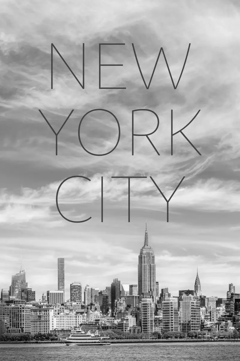 NYC Midtown Manhattan | Testo e skyline pellicola backlit da Melanie Viola